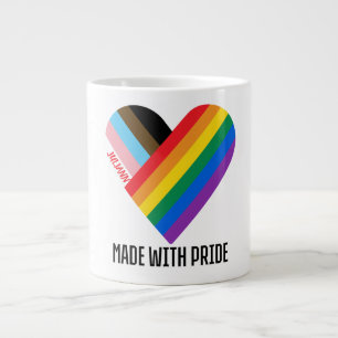 Grande Tasse Fait avec fierté Cœur arc-en-ciel Moderne personna