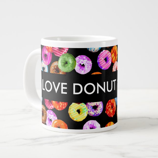 Grande Tasse Faites passer le motif sans soudure + votre backgr (Devant gauche)