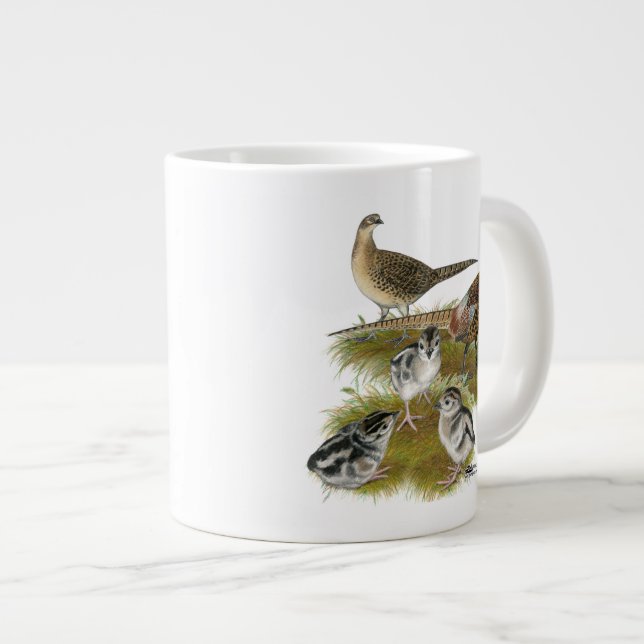 Grande Tasse Famille de faisans à collier (Devant droit)