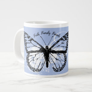 Grande Tasse Famille des amis de la famille des papillons Monog