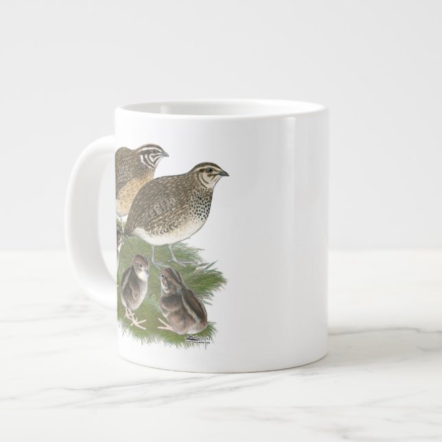 Grande Tasse Famille des Cailles Coturnix (Devant gauche)