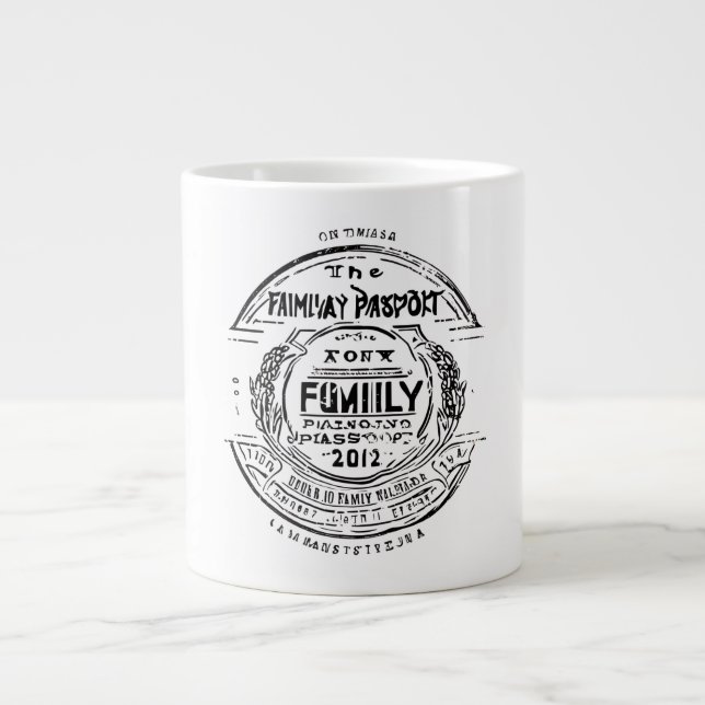 Grande Tasse Family Passport Stamp Personalized Custom Travel  (Devant)