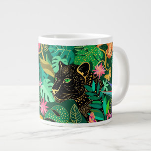 Grande Tasse Fantaisie surréaliste exotique de la jungle dorée