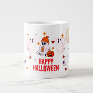 Grande Tasse Fantôme mignon effrayant, sorcière, chauve-souris 