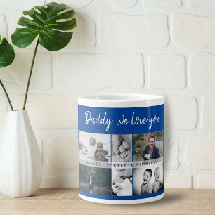 Grande Tasse Father with Kids and Family Dad Photo Collage