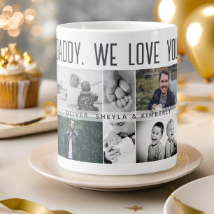 Grande Tasse Father with Kids and Family Dad Photo Collage