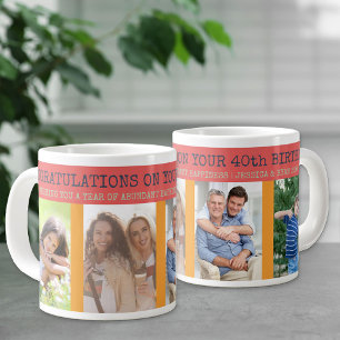 Grande Tasse Félicitations 40e anniversaire 4 Photo