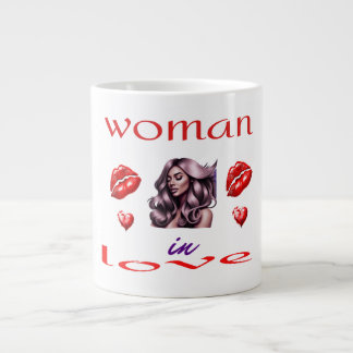 Grande Tasse "Femme amoureuse" - Art de la Saint-Valentin .