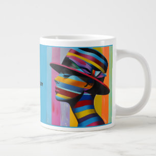 Grande Tasse Femme au chapeau 5 coloré silhouette saisissante