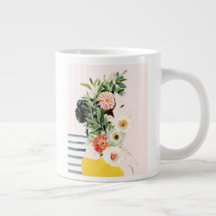 Grande Tasse Femme aux fleurs