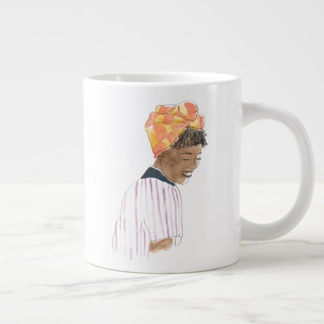 Grande Tasse Femme forte et belle souriante (Droite)