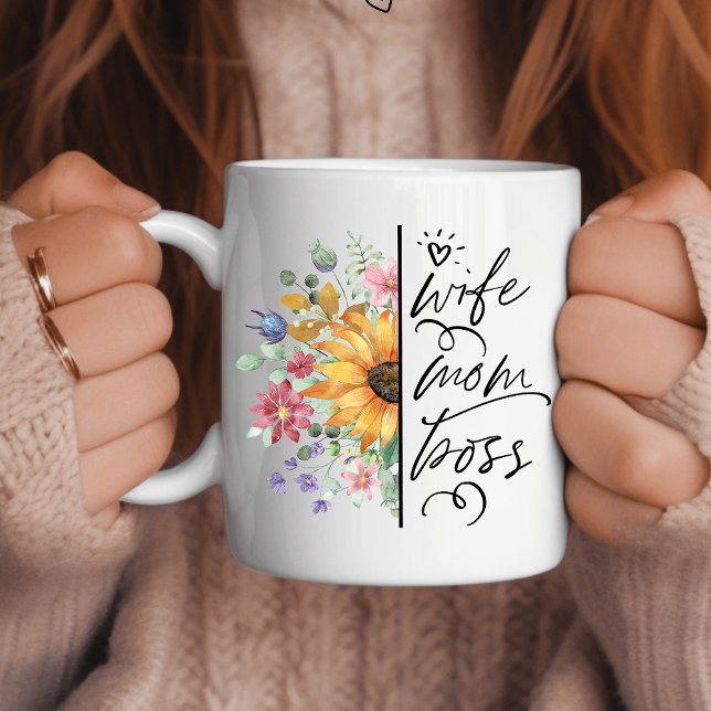 Grande Tasse Femme, Maman, Boss Floral Spécialité (Créateur téléchargé)