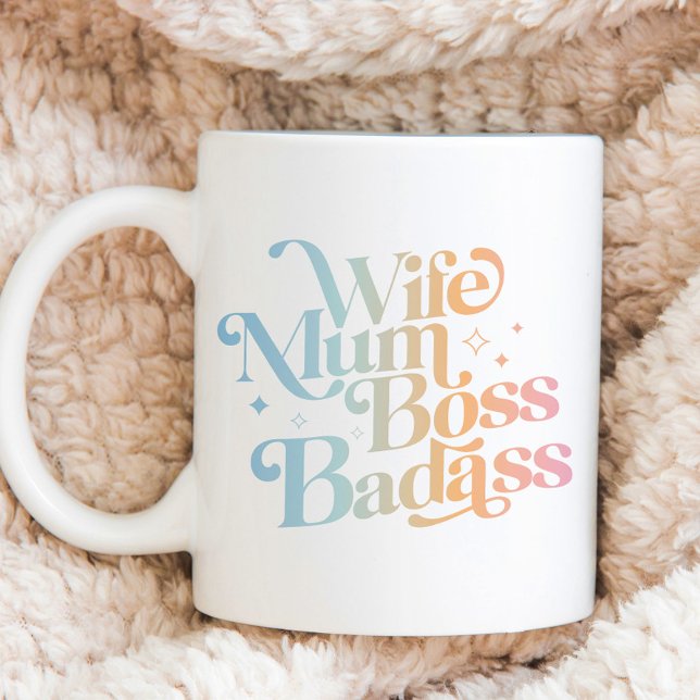 Grande Tasse Femme maman chef Badass drôle Sarcastique fête des (Wife Mum Boss Badass Funny Sarcastic Mother's Day Giant Coffee Mug)