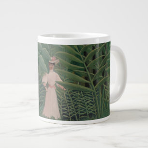 Grande Tasse Femme marchant dans une forêt exotique, Henri Rous