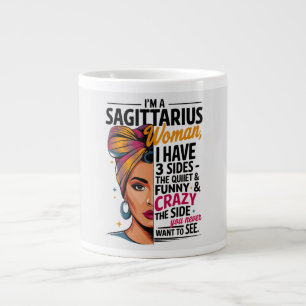 Grande Tasse Femme Sagittarius avec trois côtés drôle cadeau ca