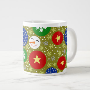 Grande Tasse Festif motif de vacances avec bonhomme de neige et