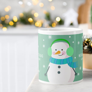 Grande Tasse Festif Snowman Snowflake Joyeux Noël Nouvel An