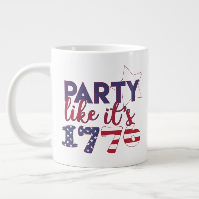 Grande Tasse Fête comme en 1776 - American Flag Typography (Gauche)