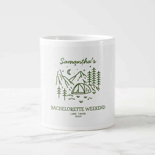 Grande Tasse Fête de Bachelorette Simple Moderne de Camping dan (Devant)