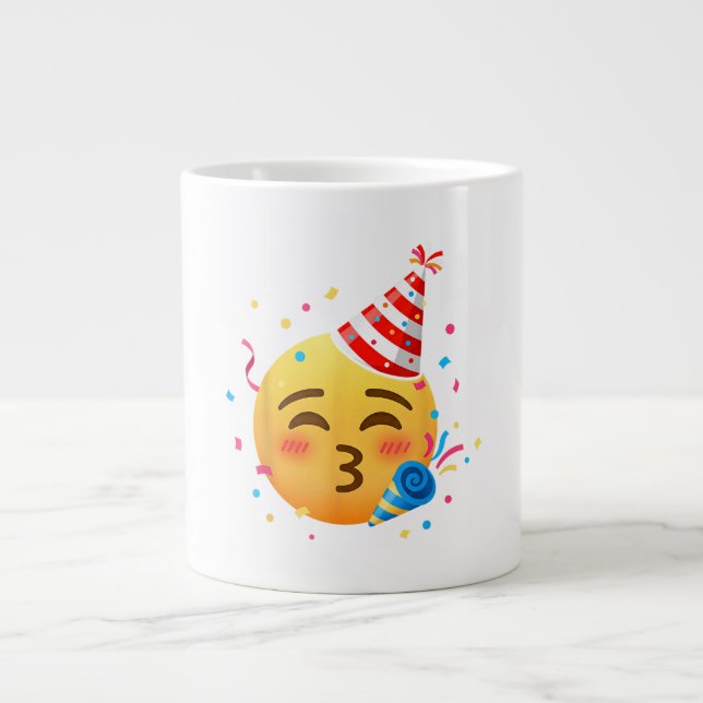 Grande Tasse Fête d'émoticônes drôles (Devant)