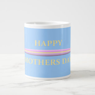 Grande Tasse Fête des mères jaune rose avec graphiques et mots