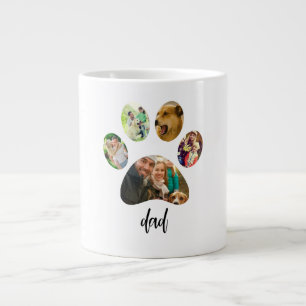 Grande Tasse Fête des pères Chien papa   Collage photo de 5 Emp