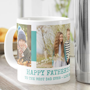 Grande Tasse Fête des pères Meilleur papa Ever 3 Photo Turquois