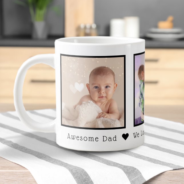 Grande Tasse Fête des Pères Multi Photo Personnalisé (Créateur téléchargé)