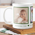 Grande Tasse Fête des pères multiphoto personnalisée<br><div class="desc">Tasse à café imprimée personnalisée personnalisée avec vos photos et un message de Fête des pères personnalisé. Ajoutez 3 photos spéciales avec un message personnel. Message-moi si vous avez besoin d'aide ou avez des demandes spéciales.</div>