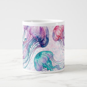 Grande Tasse Fête Prénatale Bébé Fille Méduses de Teal et Viole