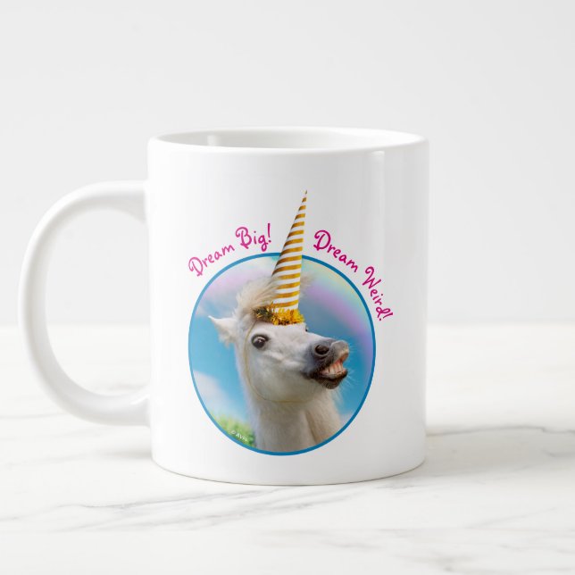 Grande Tasse Fête Unicorn Horse Et Arc En Ciel (Gauche)