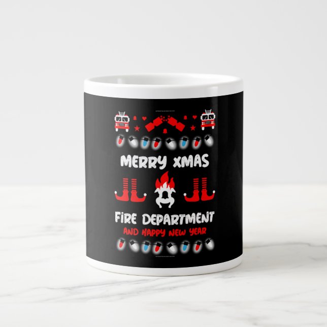 Grande Tasse Feu de pompier laide xmas (Devant)