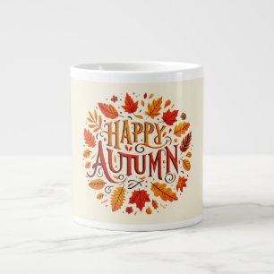 Grande Tasse feuille classique et automne heureux