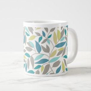 Grande Tasse Feuilles abstraites colorées 