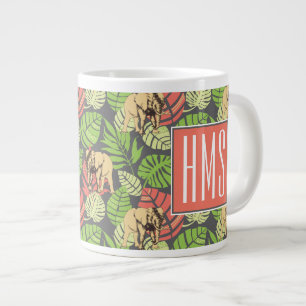 Grande Tasse Feuilles Et Éléphants De La Jungle Exotique  Monog