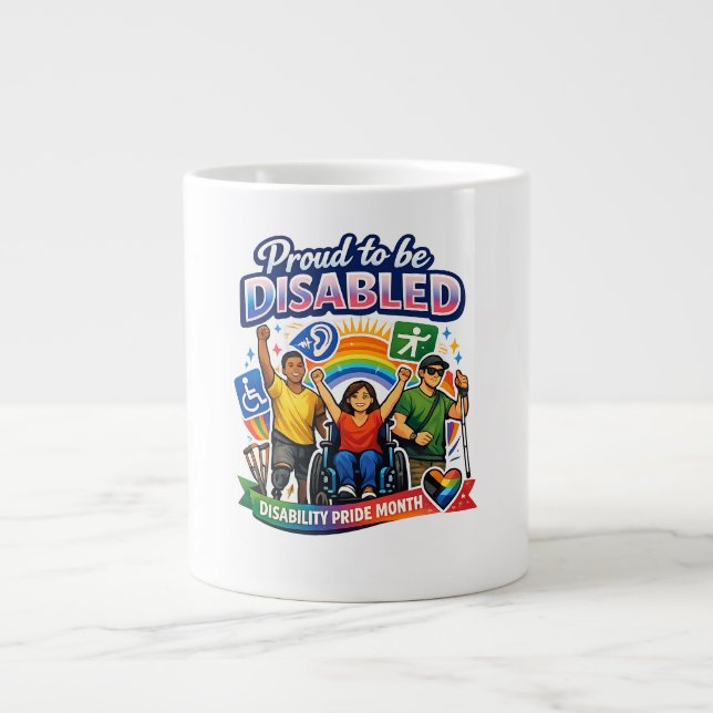 Grande Tasse Fier d'être handicapé (Devant)