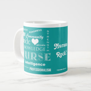 Grande Tasse Fierté-Attributs d'infirmière/turquoise