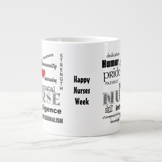 Grande Tasse Fierté-Attributs Semaine-Néonatals d'infirmière (Devant)