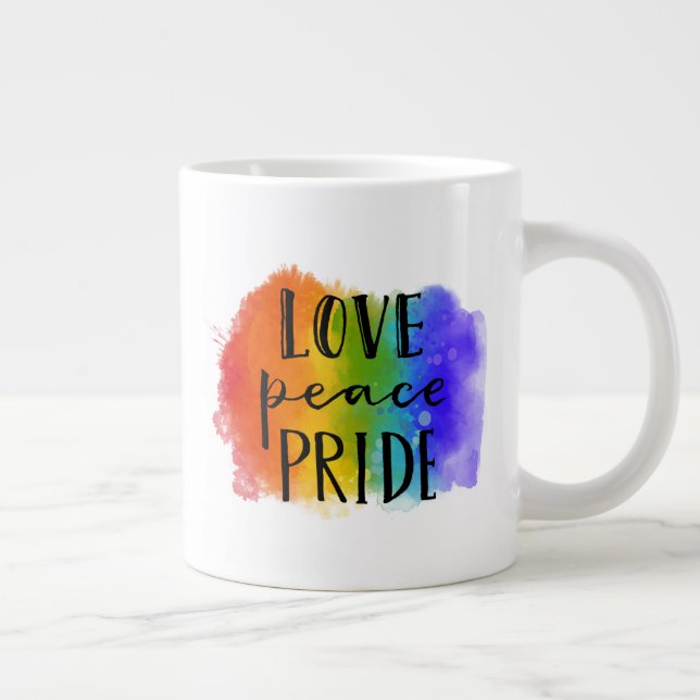 Grande Tasse Fierté de l'amour pour la paix (Droite)