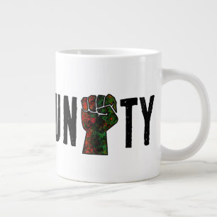 Grande Tasse fierté noire drapeau rouge vert poing panafricain 