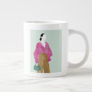 Grande Tasse Figure de mode debout - Pointe Polka haut