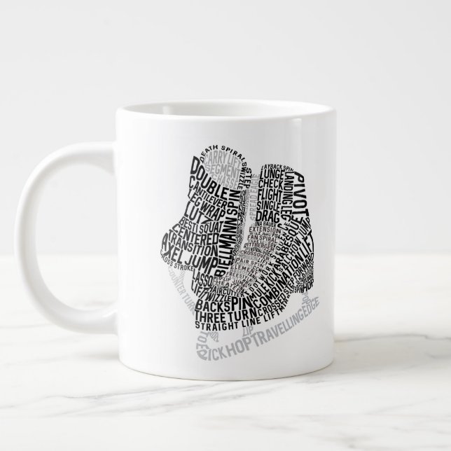 Grande Tasse Figure Patinage Word Art Patinage sur glace (Gauche)