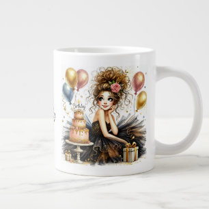 Grande Tasse Fille d'anniversaire personnalisée et magnifique