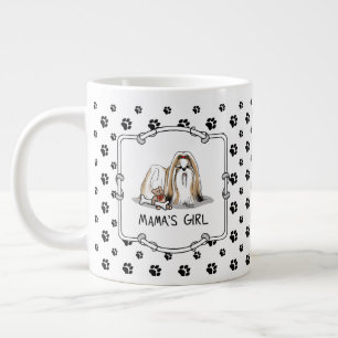 Grande Tasse Fille de maman Chih Tzu (blanc tan) Chien Maman mi