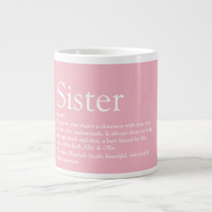 Grande Tasse Fille rose Cool Amusant meilleure jamais soeur déf