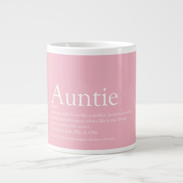 Grande Tasse Fille Rose Fun Meilleur Jamais Tante Tante Définit (Devant)