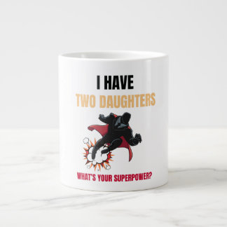 Grande Tasse Filles personnalisables Papa Deux filles Superhero