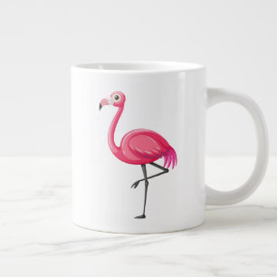 Grande Tasse Flamant Rose de Style Dessin Animé