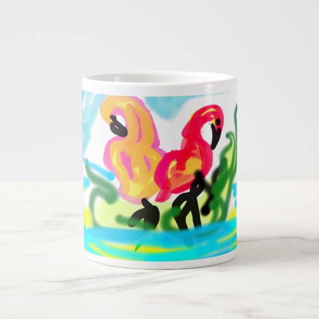 Grande Tasse Flamants roses d'été adorables  (Devant)