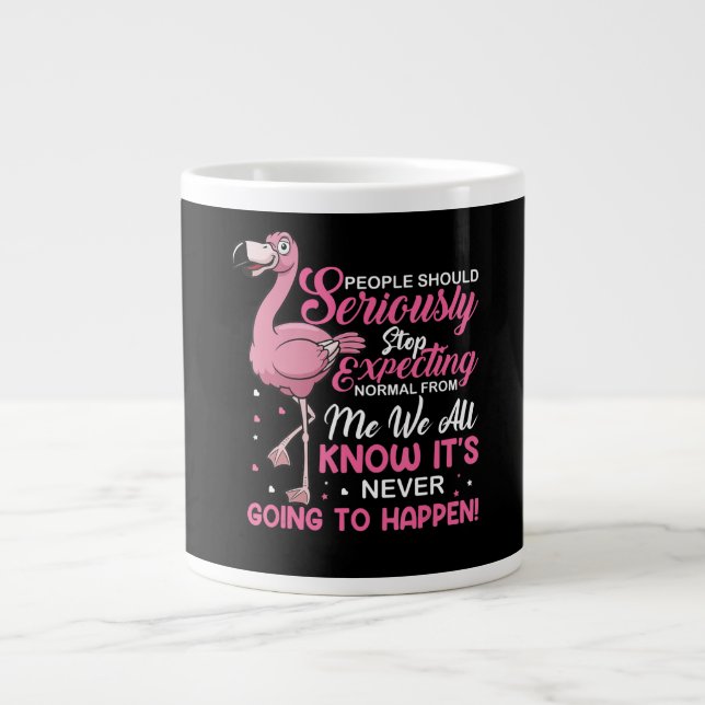 Grande Tasse Flamants roses| Les gens devraient cesser de s'att (Devant)